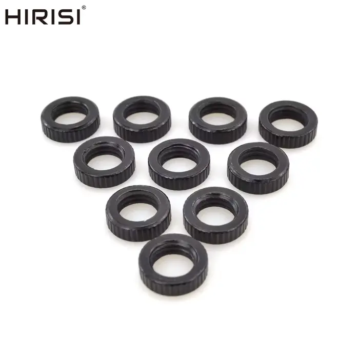 10 écrous de rechange Hirisi pour alarmes de pêche à la carpe - Filetage standard noir