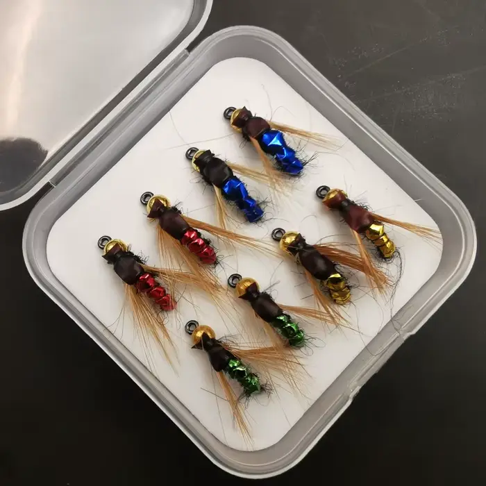 Kit mouches artificielles pêche truite nymphs scuds insectes leurres 4 8 32 pièces pour pêche à la mouche