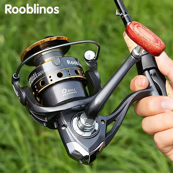 Moulinet spinning Rooblinos pour truite et carpe, métal interchangeable gauche/droite, eau douce et mer