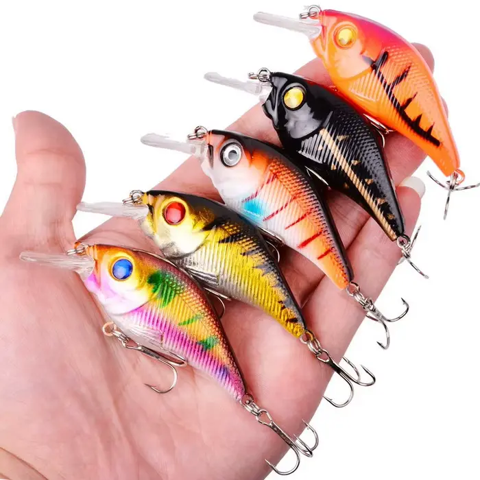 Leurre VIB Hard 3D Eyes 7.5cm 10.2g - minnow coulant avec hameçons triples pour pêche aux carnassiers