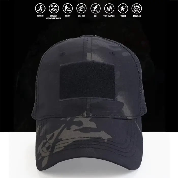 Casquette snapback camouflage sport outdoor mesh breathable simplicité visière sportive