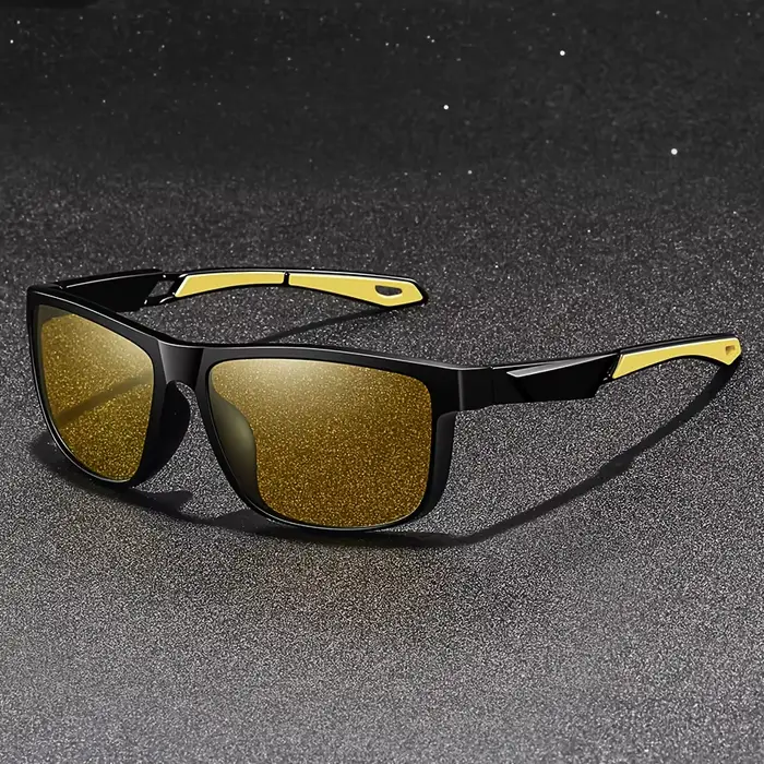Lunettes de vision nocturne jaunes anti-éblouissement pour pêche et conduite - Protection UV complète