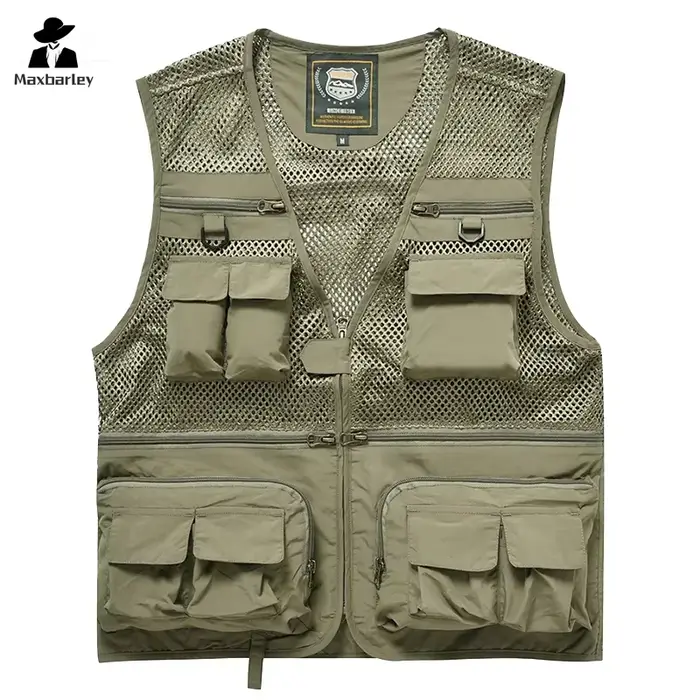 Veste cargo pêche chasse 16 poches 6XL imperméable séchage rapide randonnée escalade
