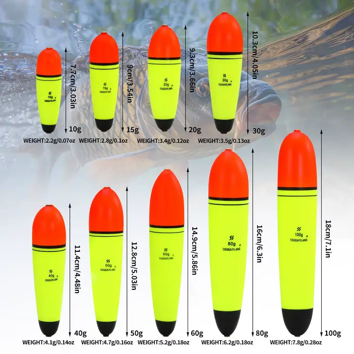 Flotteurs pêche mer roche Sougayilang 5 pièces EVA 10-100g canne légère plastique mousse