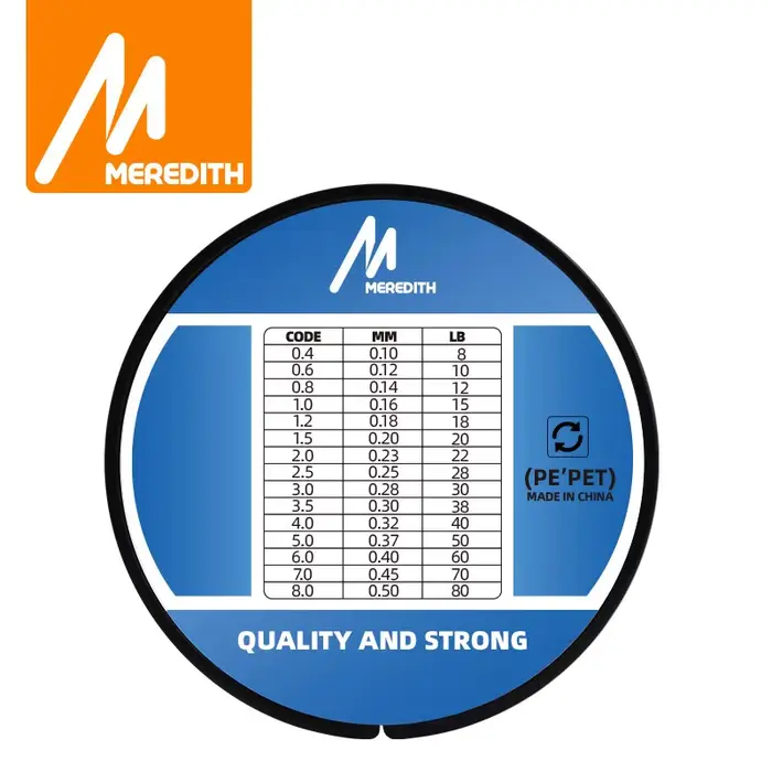 Ligne Meredith PE tressée 4 brins 300M 15-80LB multifilament lisse pour leurres et appâts
