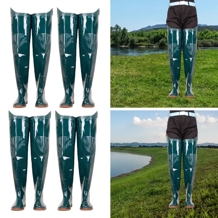 Bottes de pêche waders imperméables antidérapantes confortables - Bottes de pluie longues genouillères agriculture