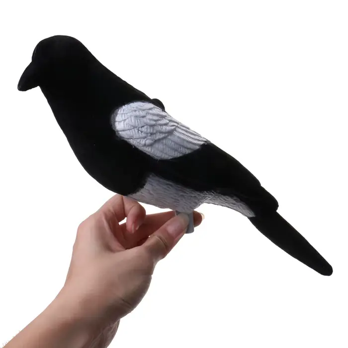 Pie empaillée en mousse pour piège Larsen - Leurre simulation oiseau pour chasse et décoration jardin