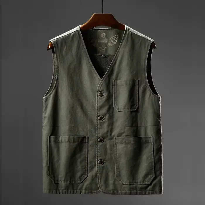 Gilet tactique pêche militaire homme - Veste sans manches multi-poches grande taille pêche outdoor