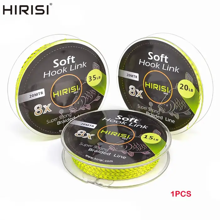 Hirisi Bas de Ligne Plombé 8 Brins 20m pour Pêche à la Carpe, Rigs et Montages
