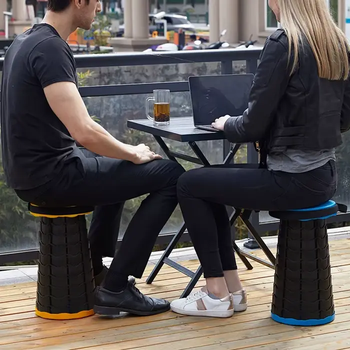 Tabouret pliant télescopique portable léger pêche camping chaise filet attente métro siège extérieur
