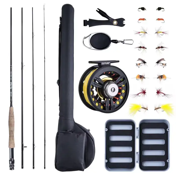 Canne à mouche Goture 2.7m 9FT légère voyage carbone 30+36T pour truite saumon perche brochet pêche