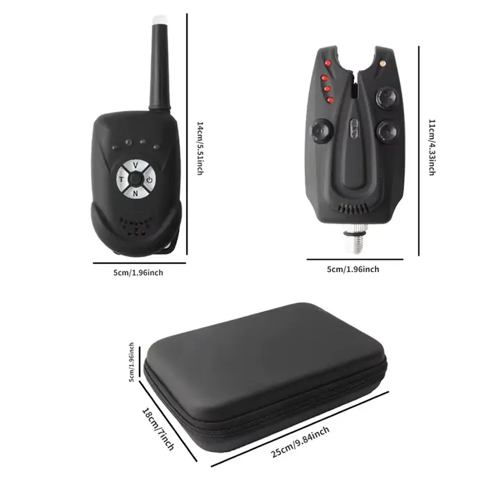 Kit d'alarme de touche sans fil 1+2 pour carpe - Contrôle de sensibilité et indicateur LED pêche nocturne