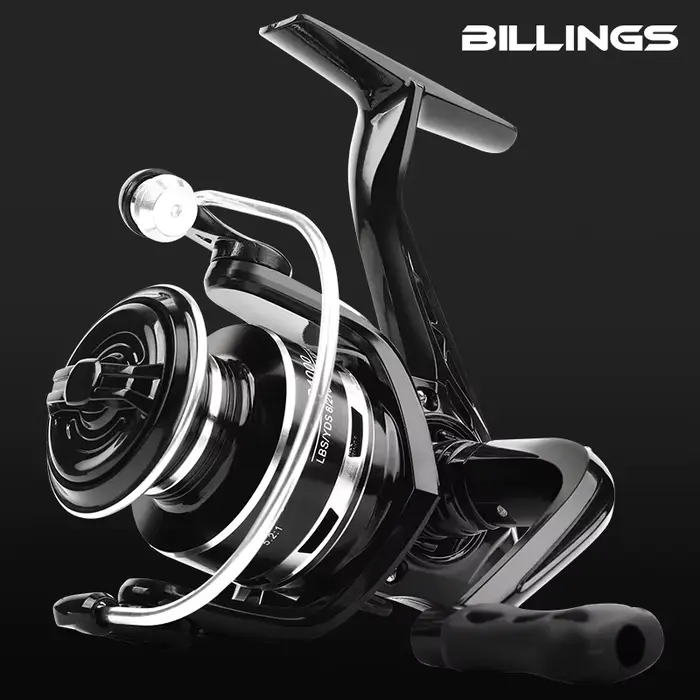 Moulinet spinning BILLINGS AC1000-7000 avec bobine métal - Drague 10kg et rocker pliable