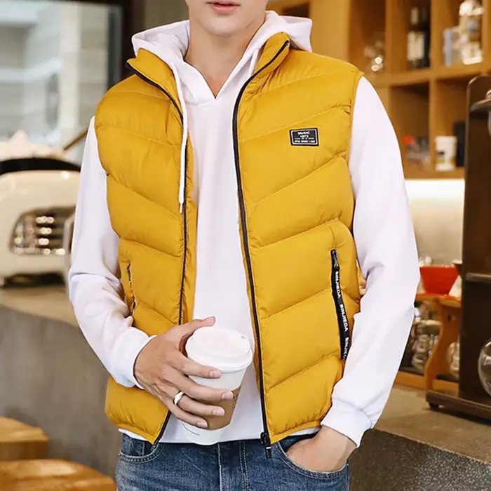 Gilet grande taille épais en coton pour pêcheurs, sans manches et confortable tailles larges jusqu'à 8XL