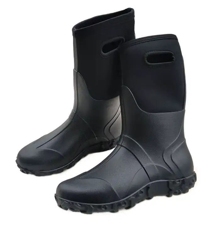 Bottes de pêche imperméables PVC respirantes avec semelle crampons antidérapante pour rochers et récifs
