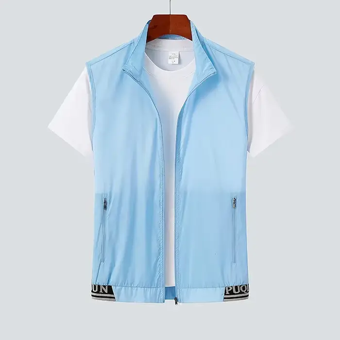 Débardeur homme sport été ultra léger anti-UV séchage rapid veste sans manches pêche