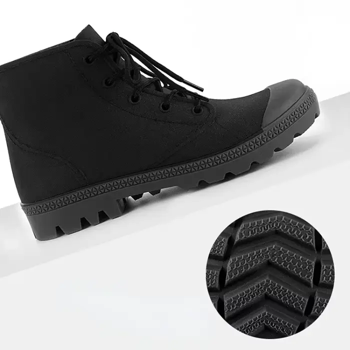 Bottes de pluie pêche hiver homme lacets cheville - Chaussures camping imperméables non-dérapantes extérieur