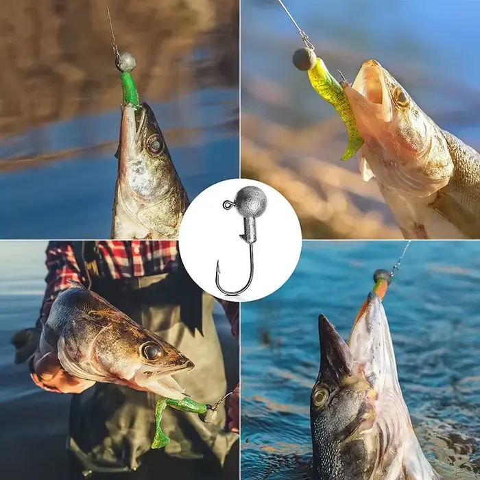 Hameçons crank style 10 pièces 1g à 4g pour pêche avec leurres souples plastique