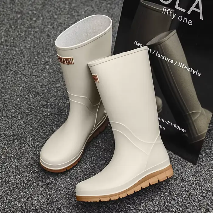Bottes de pêche homme PVC haute tube anti-dérapantes pour lavage auto et loisirs extérieurs