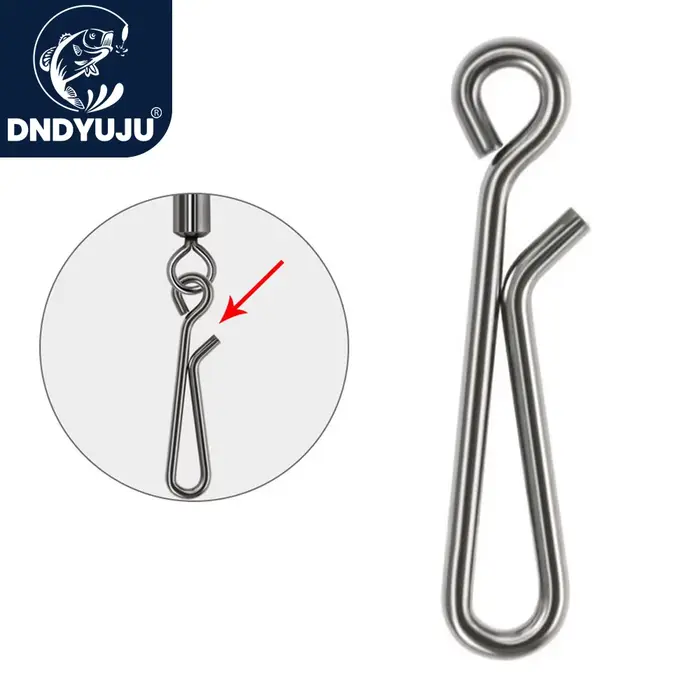 Snap pêche inox 30 50 100 pièces, mousqueton rapide et émerillon barrel pour leurres et accessoires