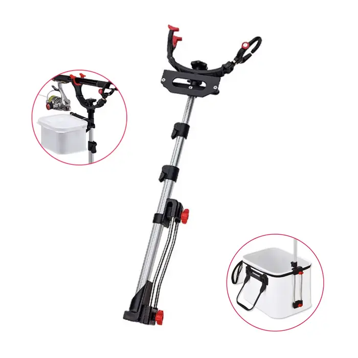 Support de canne télescopique en alliage aluminium renforcé - Porte-canne pêche réglable et stable