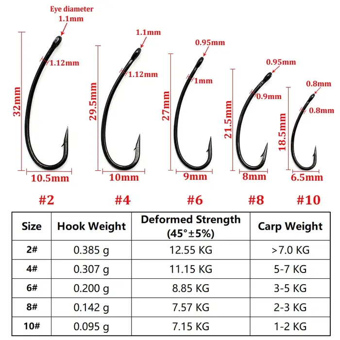 Hameçons longue tige 20PCS pour carpe avec revêtement téflon - Accroche robuste pour montage chod rig