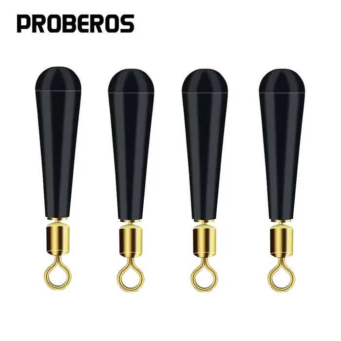 50 connecteurs flotteurs pêche cuivre rotation rapide avec embouts caoutchouc silicone pour bas de ligne
