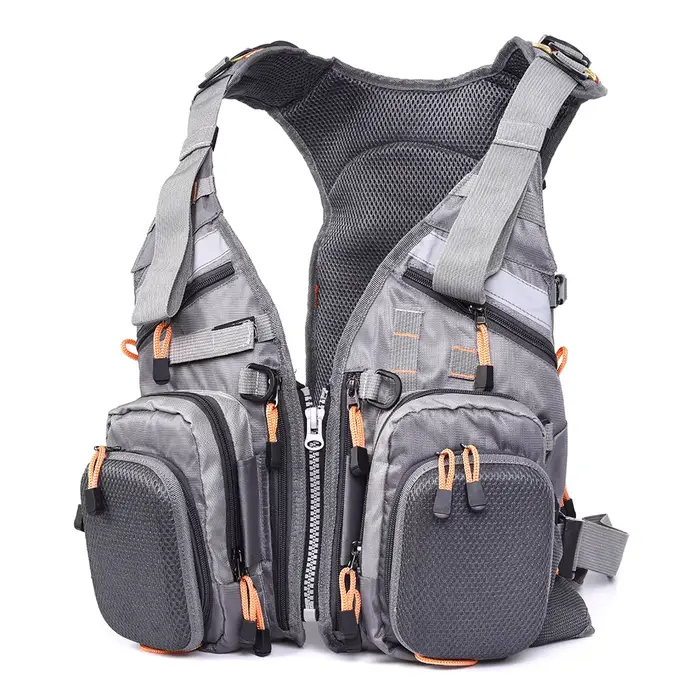 Veste de pêche à la mouche FX mesh multifonction - Sac à dos intégré séchage rapide équipement pêche
