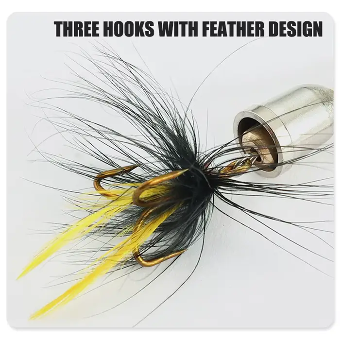 Kit de 5 leurres spinner métal dur pour truite, saumon et bass, avec boîte de rangement