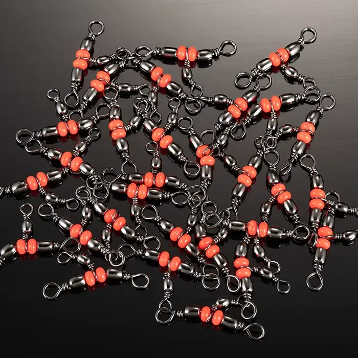 10 pièces connecteurs pêche triple barrel émerillon perles snap ring accessoires montages