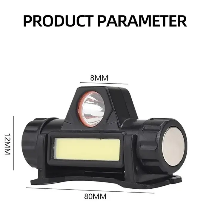 Lampe frontale COB LED rechargeable USB magnétique puissante étanche pêche nocturne