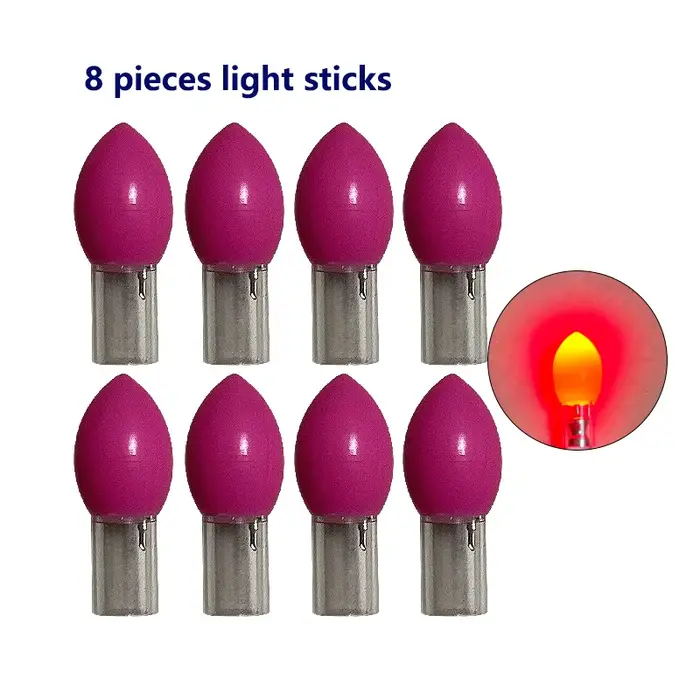 8 bâtons luminescents électroniques sans pile pour pêche en mer nocturne