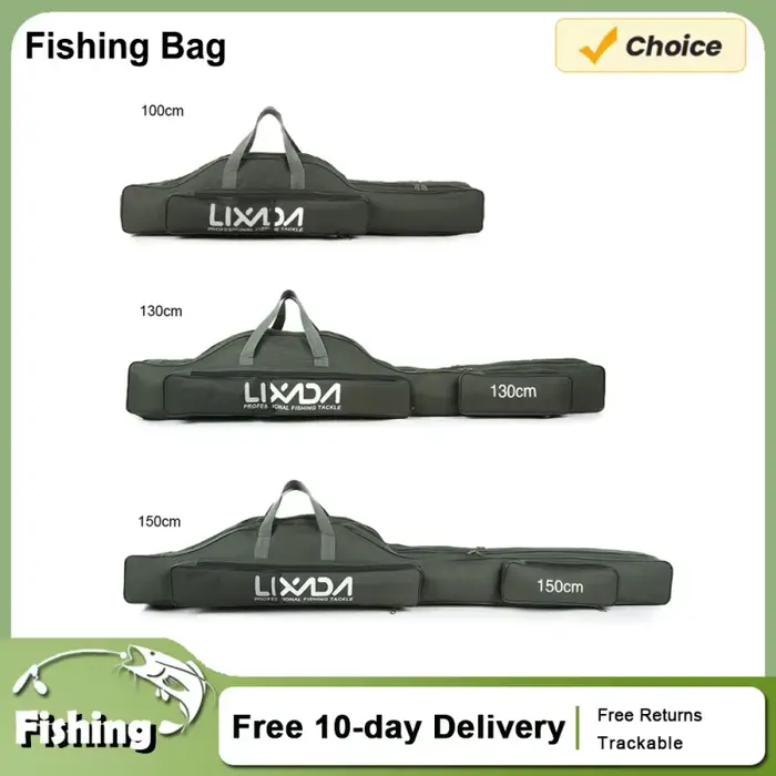 Sac de transport pliable pour canne à pêche et matériel - Organisateur de voyage avec porte-canne intégré