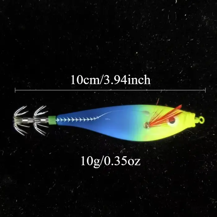 Leurre lumineux horizontal pour calmar 5 pièces Ackibbik, appât crevette et seiche pêche en mer