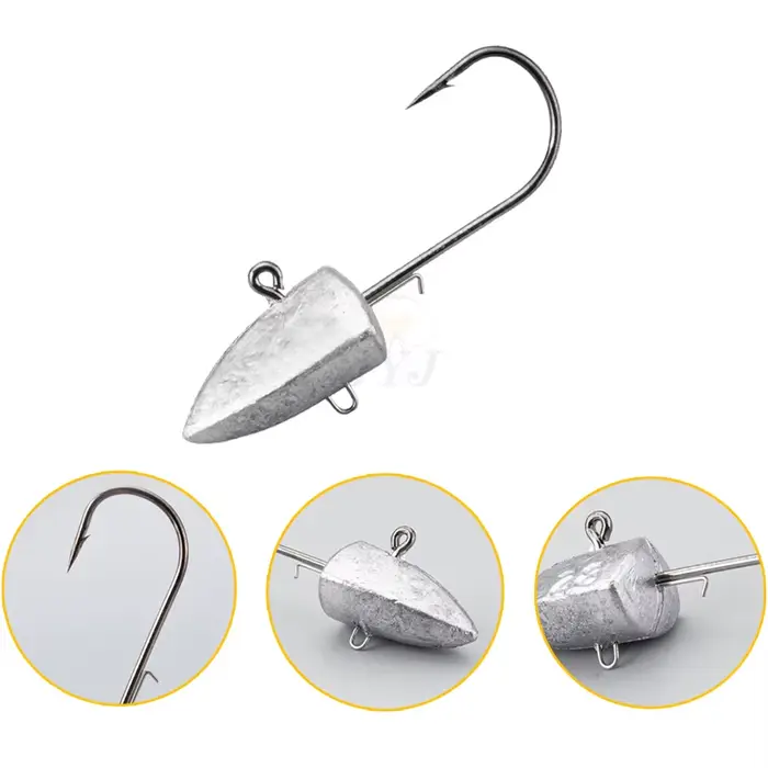 Hameçon Triangle Head NED avec leurre souple, 7 grammages de 3.5g à 28g pour la pêche aux leurres