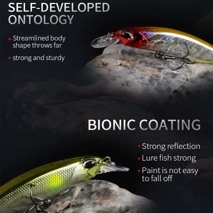 Leurre dur pêche minnow BEARKING 85mm 8g, 14 coloris, plongée 1.3-1.8m pour pêche professionnelle