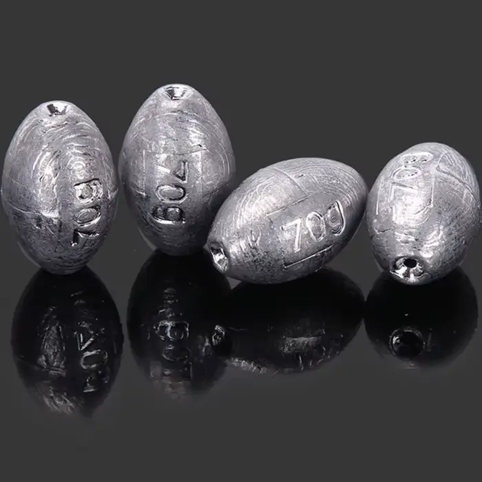 Kit 5 pièces outils de pêche en plomb en forme d'olive pour pêche à la bombe et équipement rapide