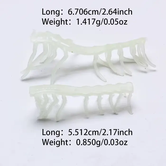 10 pieds de crevette en bois noctilucents avec appât souple lumineux, accessoires leurres pour la pêche