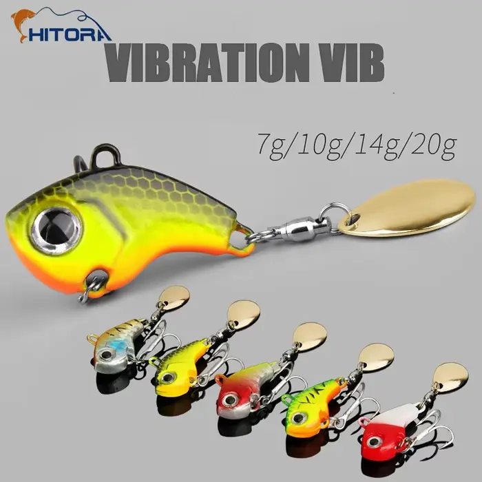 Set de 5 leurres métalliques vibrants pour pêche en mer : cuillers tournantes, spinnerbaits et leurres durs