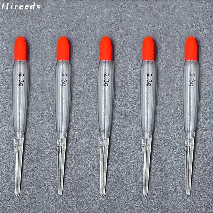 5 flotteurs pêche à la mouche transparents à accents orange pour truite et saumon | Bouchons