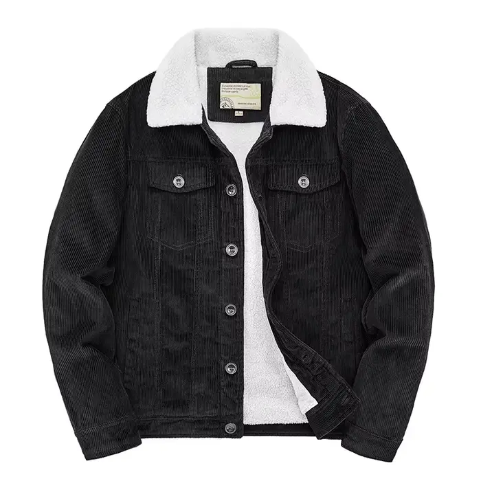 Parka matelassé homme en coton et velours côtelé - Veste chaude ample pour pêche hivernale confortable