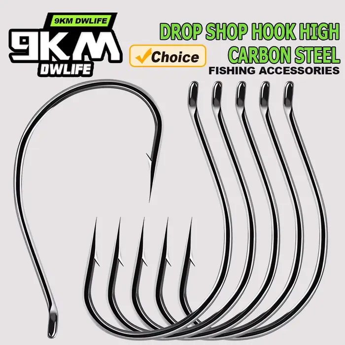 Hameçons Drop Shot 9KM 50-200 pièces - Nickel noir pour wacky rig et pêche bass précise