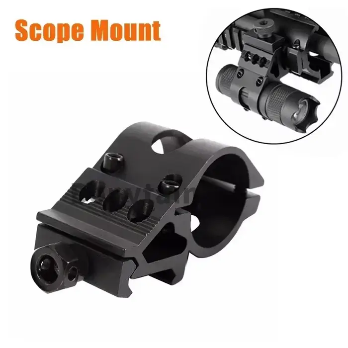 Support déporté lampe 25.4mm - Montage rapide 45° pour rail Picatinny, accessoire chasse tactique