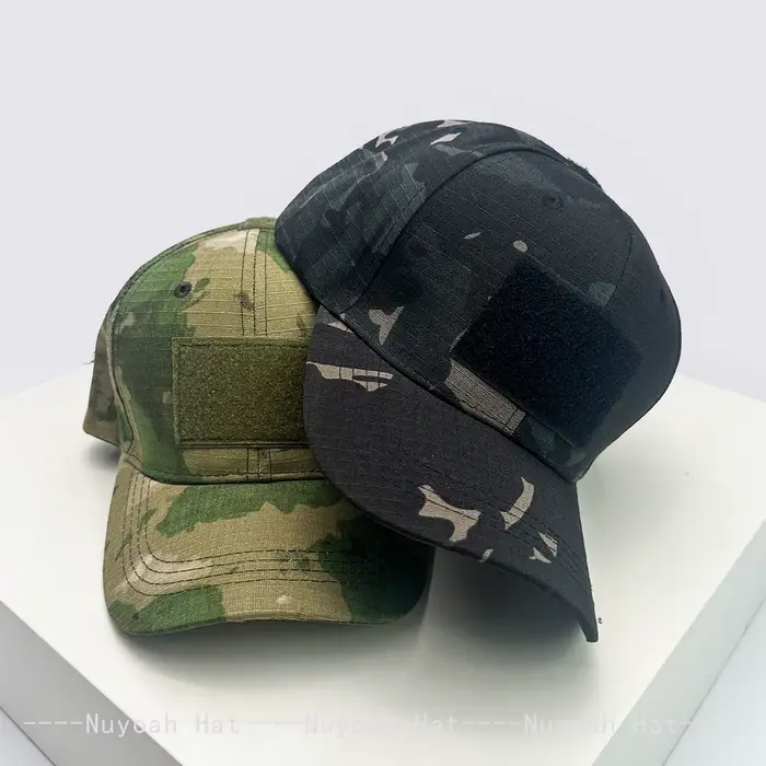 Casquette camouflage velcro réglable pêche - Chapeau baseball unisexe tactique protection solaire outdoor