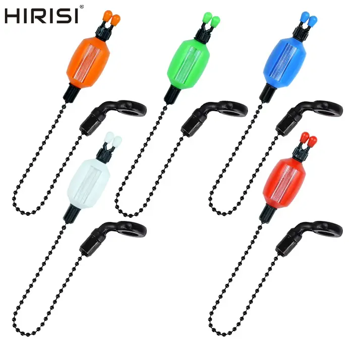Hirisi 3x Swingers pour pêche à la carpe - indicateurs de touche 5 couleurs en plastique durable avec clips sécurisés