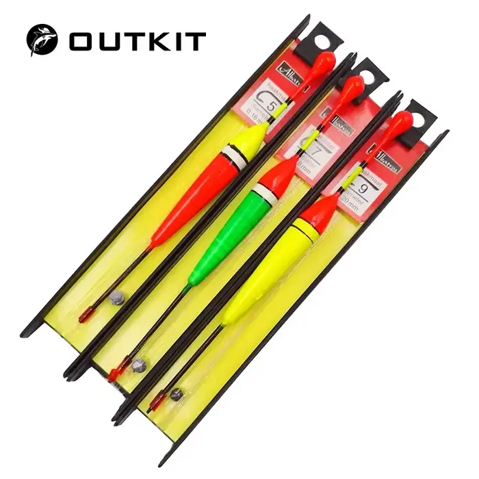 Lot de 3 flotteurs pour la pêche à la carpe, accessoires triple bouchon et ligne avec hameçon