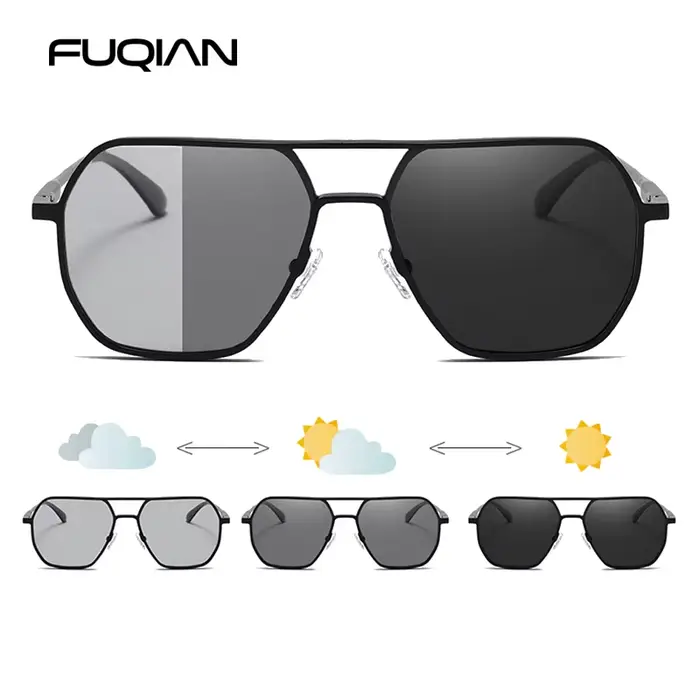 Lunettes photochromiques métal luxe polarisées - Technologie caméléon conduite pêche UV400