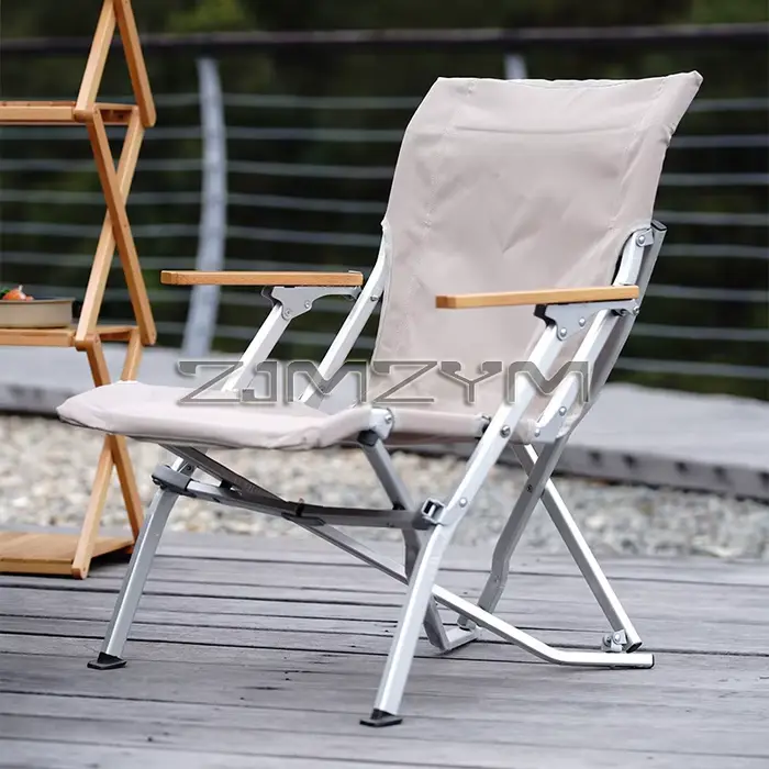 Chaise pliante aluminium dossier haut inclinable pour pêche loisir camping portable extérieur