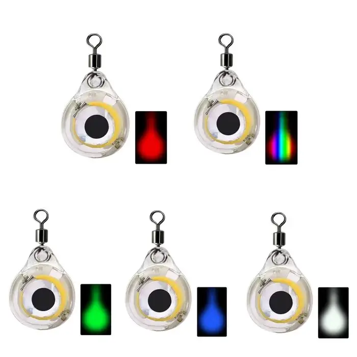 Leurres luminescents LED pour pêche nocturne - Perles et flashs sous-marins qui brillent dans le noir