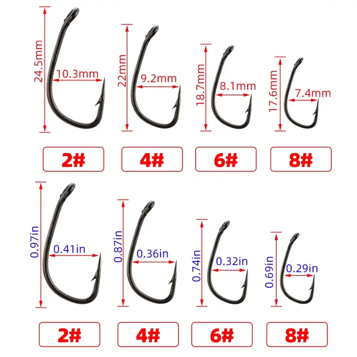 Hameçons carpe acier carbone PTFE 30 pièces avec œillet - Accessoires pêche durable X702